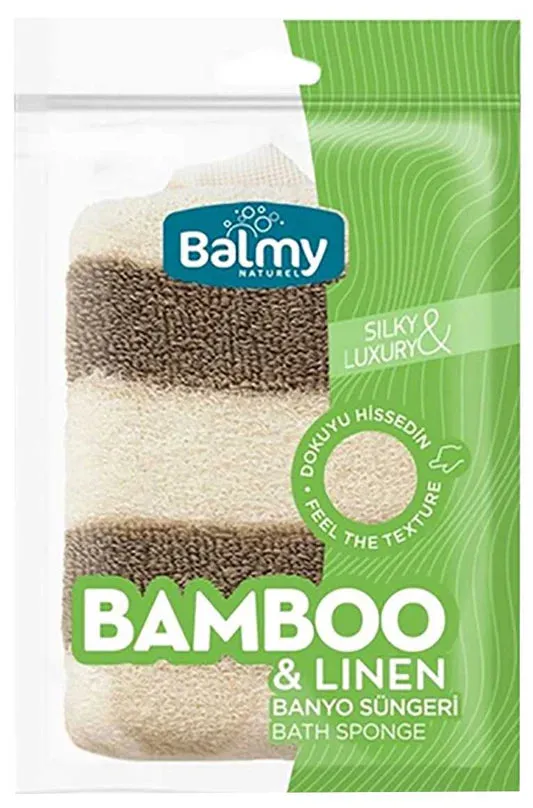 Balmy Naturel Bamboo And Linen Bath Mitt