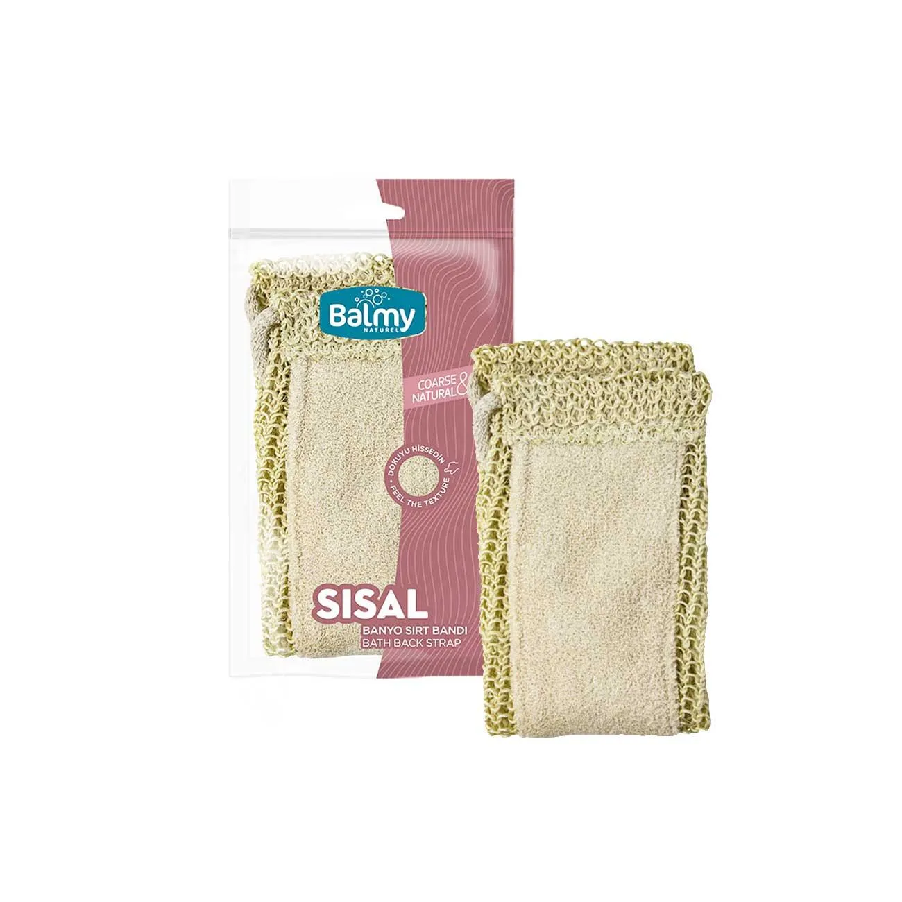 Balmy Naturel Coarse And Natural Sisal Bath Back Strap