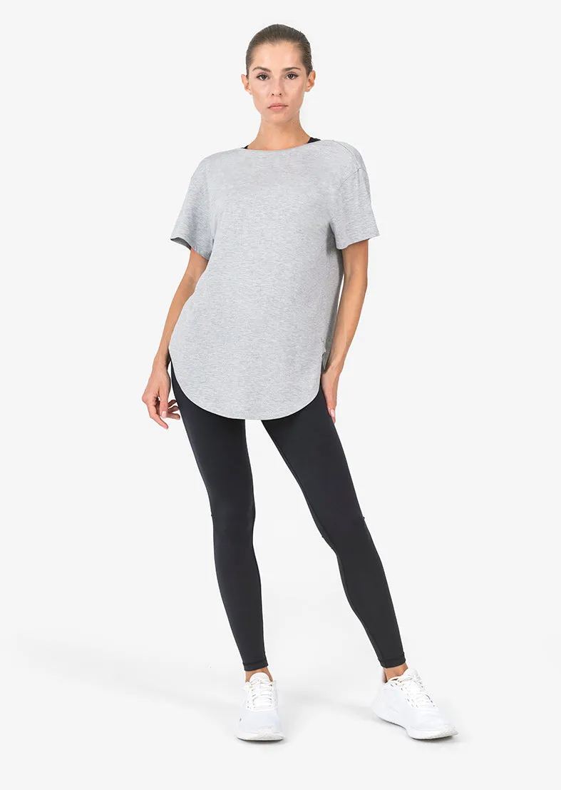 Elevate Aloe Reversible Slouch Tee Grey Marl