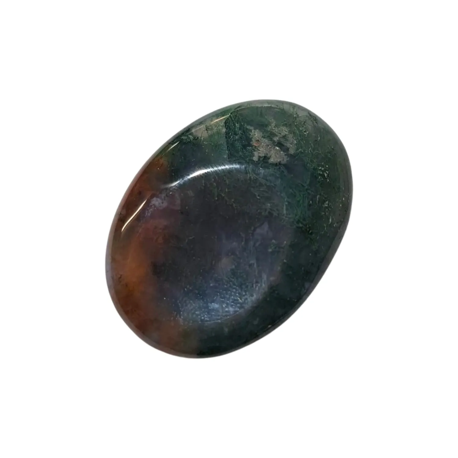 Green Moss Agate Thumb Stone | Grounding, Nurturing, & Harmonising