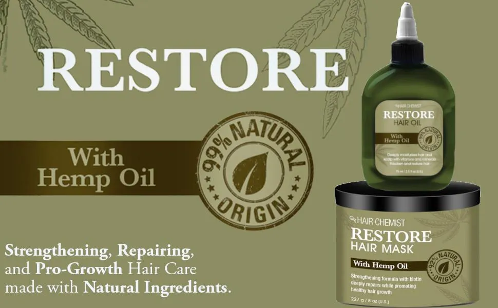 Hair Chemist Solutions Restore Hemp Hair Oil 2.5 oz.