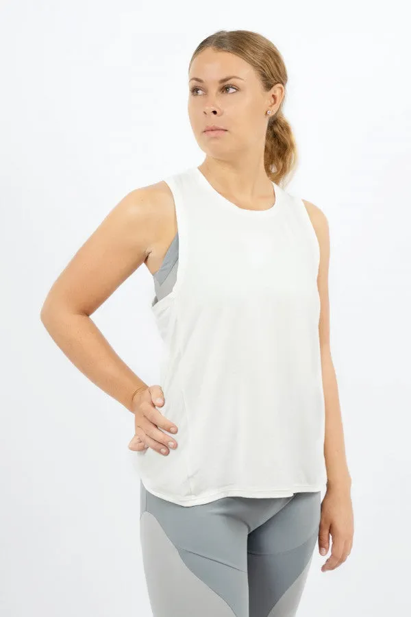 OKAYAMA MODAL SLEEVELESS TOP - WHITE