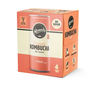 Peach Organic Kombucha 4-pack