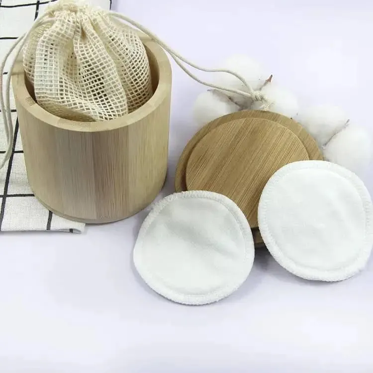 Reusable Makeup Remover Pads, Eco-Friendly Cotton & Bamboo Rounds for Toner & Exfoliants, Includes Washable Bag for Laundry & Storage